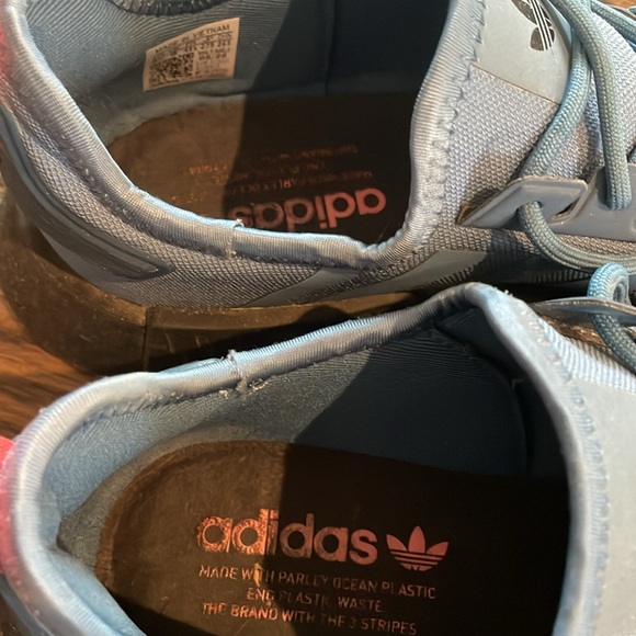 Men’s Adidas NMD - Blue//Orange//Black Spatter - 9.5 - Picture 3 of 7